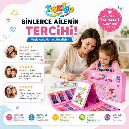 Toyzigo Mega Sanatçı Seti – 208 Parça 🎨