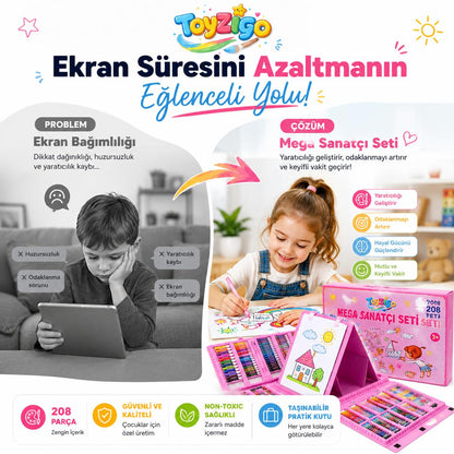 Toyzigo Mega Sanatçı Seti – 208 Parça 🎨